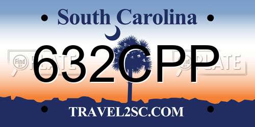 632CPP South Carolina License Plate