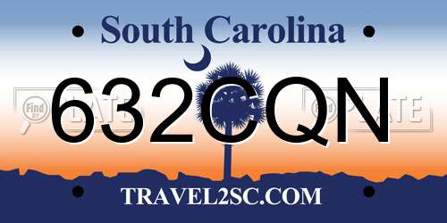 632CQN South Carolina License Plate