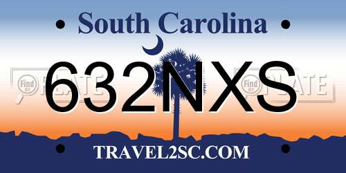 632NXS South Carolina License Plate