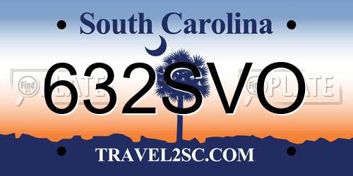 632SVO South Carolina License Plate