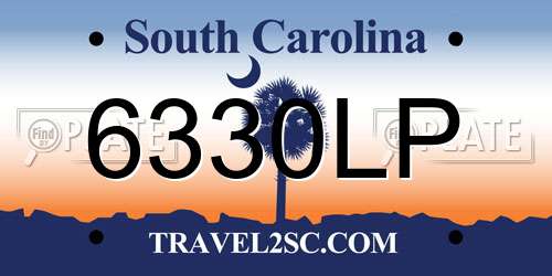 6330LP South Carolina License Plate