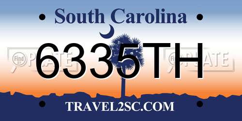6335TH South Carolina License Plate