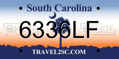 6336LF South Carolina License Plate