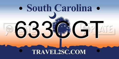 633CGT South Carolina License Plate