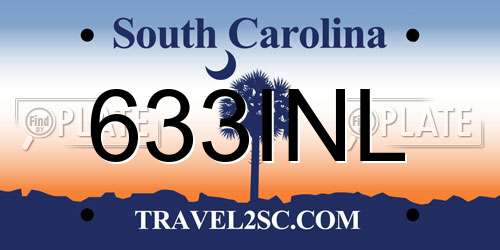 633INL South Carolina License Plate