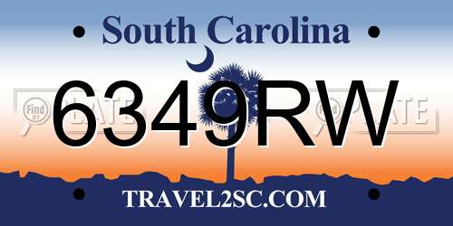 6349RW South Carolina License Plate
