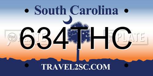 634THC South Carolina License Plate