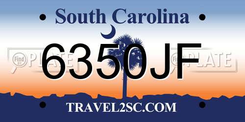 6350JF South Carolina License Plate
