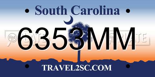 6353MM South Carolina License Plate