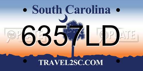 6357LD South Carolina License Plate