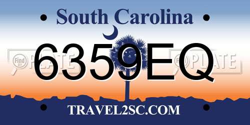 6359EQ South Carolina License Plate