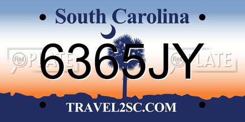 6365JY South Carolina License Plate