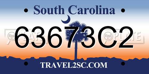 63673C2 South Carolina License Plate