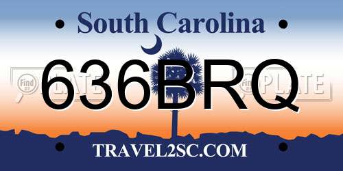 636BRQ South Carolina License Plate