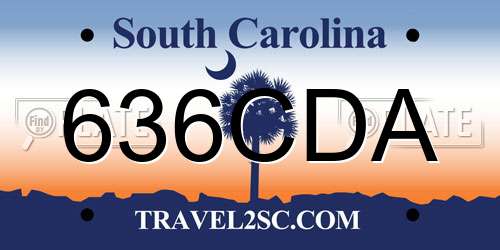 636CDA South Carolina License Plate