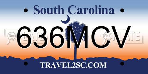 636MCV South Carolina License Plate