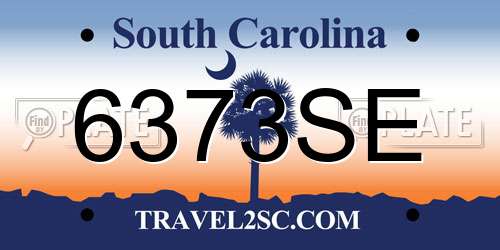 6373SE South Carolina License Plate