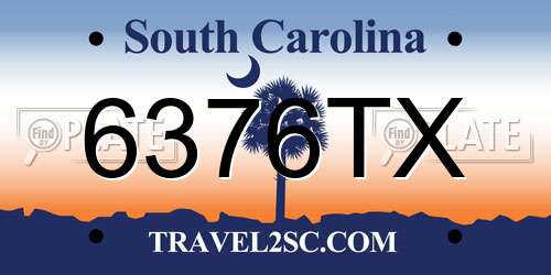 6376TX South Carolina License Plate