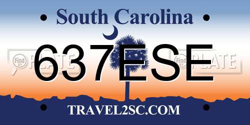 637ESE South Carolina License Plate