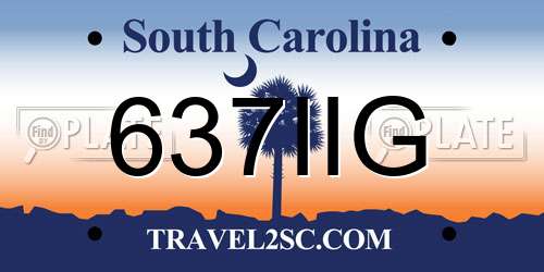 637IIG South Carolina License Plate