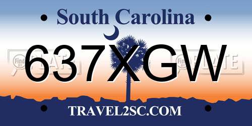 637XGW South Carolina License Plate