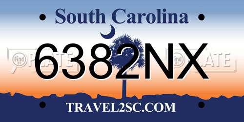 6382NX South Carolina License Plate