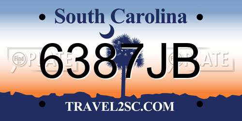 6387JB South Carolina License Plate