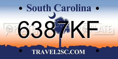 6387KF South Carolina License Plate