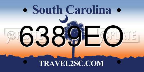6389EO South Carolina License Plate