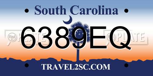 6389EQ South Carolina License Plate