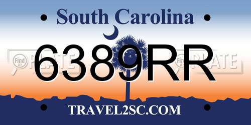 6389RR South Carolina License Plate