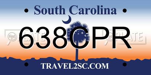638CPR South Carolina License Plate