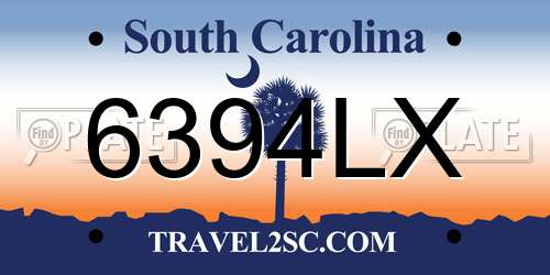 6394LX South Carolina License Plate