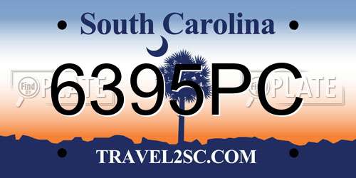 6395PC South Carolina License Plate