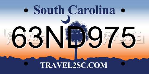 63ND975 South Carolina License Plate