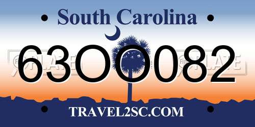 63OO082 South Carolina License Plate