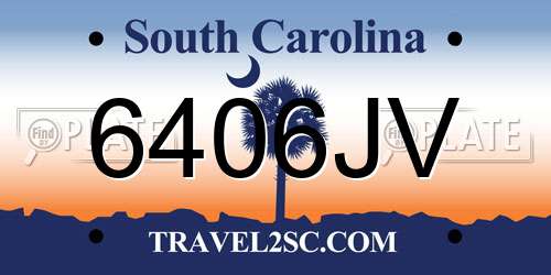 6406JV South Carolina License Plate