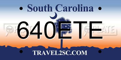 640ETE South Carolina License Plate