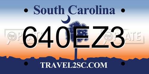 640EZ3 South Carolina License Plate