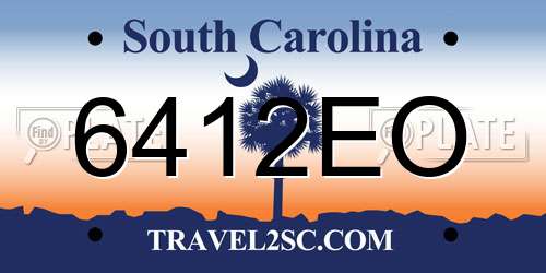 6412EO South Carolina License Plate