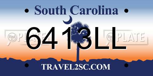 6413LL South Carolina License Plate