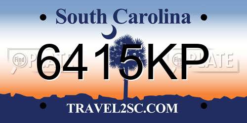 6415KP South Carolina License Plate