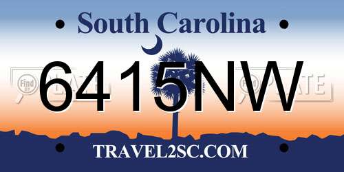 6415NW South Carolina License Plate