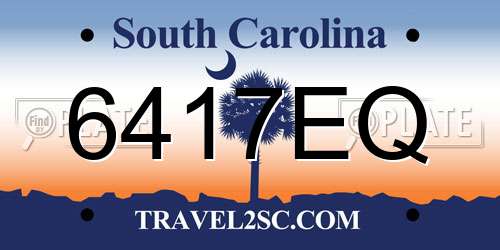 6417EQ South Carolina License Plate