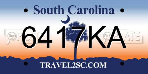 6417KA South Carolina License Plate