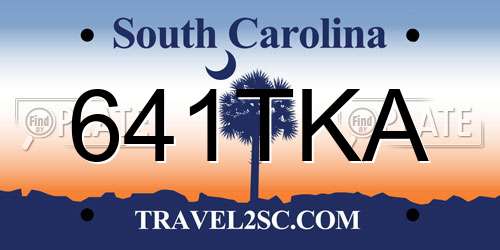 641TKA South Carolina License Plate