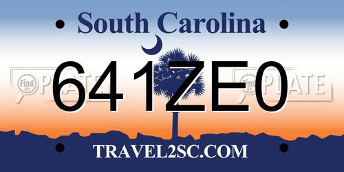 641ZE0 South Carolina License Plate