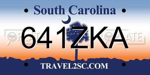 641ZKA South Carolina License Plate