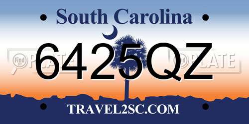6425QZ South Carolina License Plate