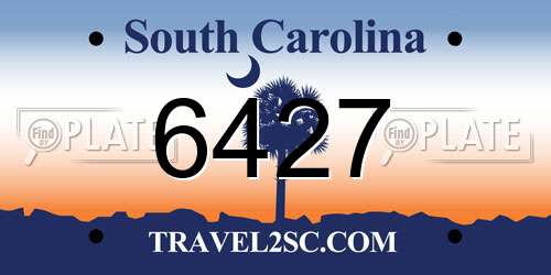 6427 South Carolina License Plate